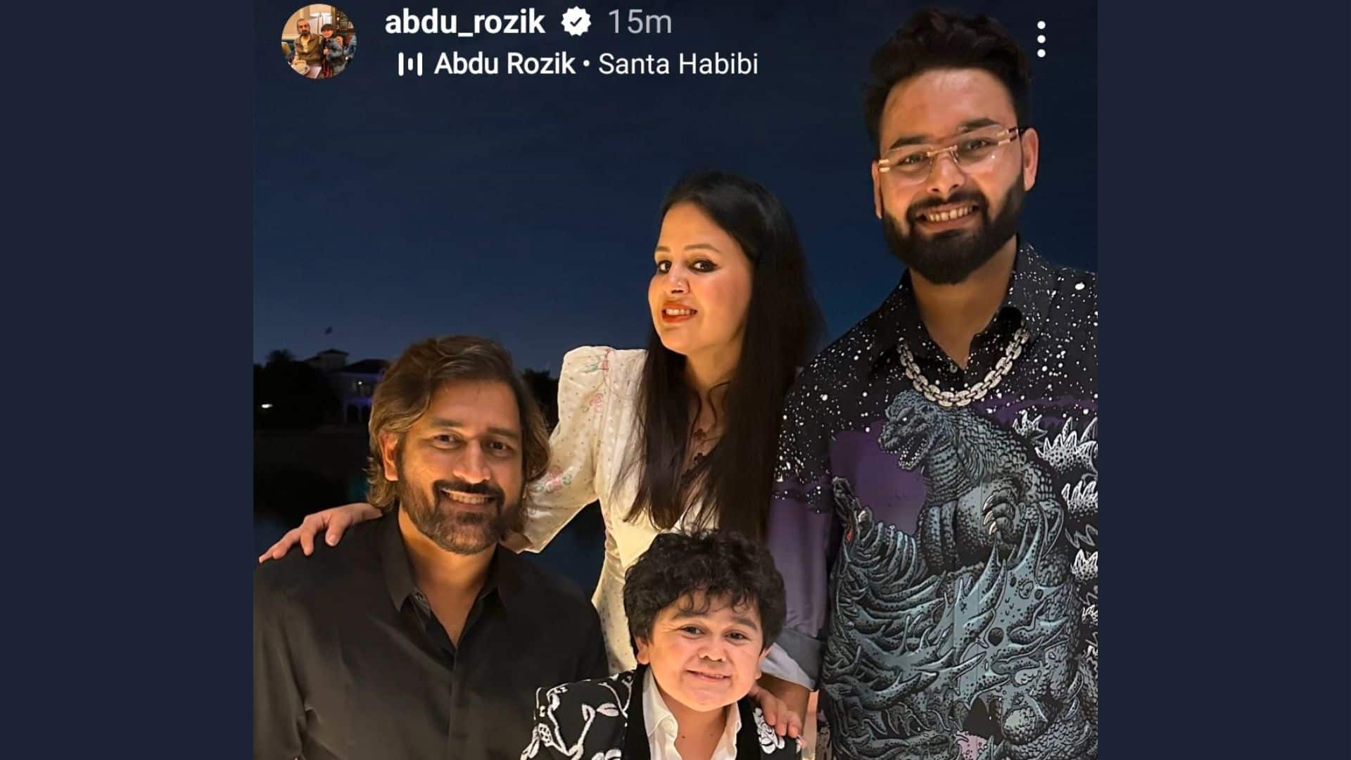 [In Pics] MS Dhoni, Rishabh Pant Party With Bigg Boss-Famed Adbu Rozik